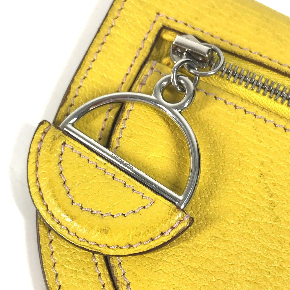 HERMES In the Loop Compact Wallet, Bifold Wallet, Coin Case, Leather, Unisex, Yellow