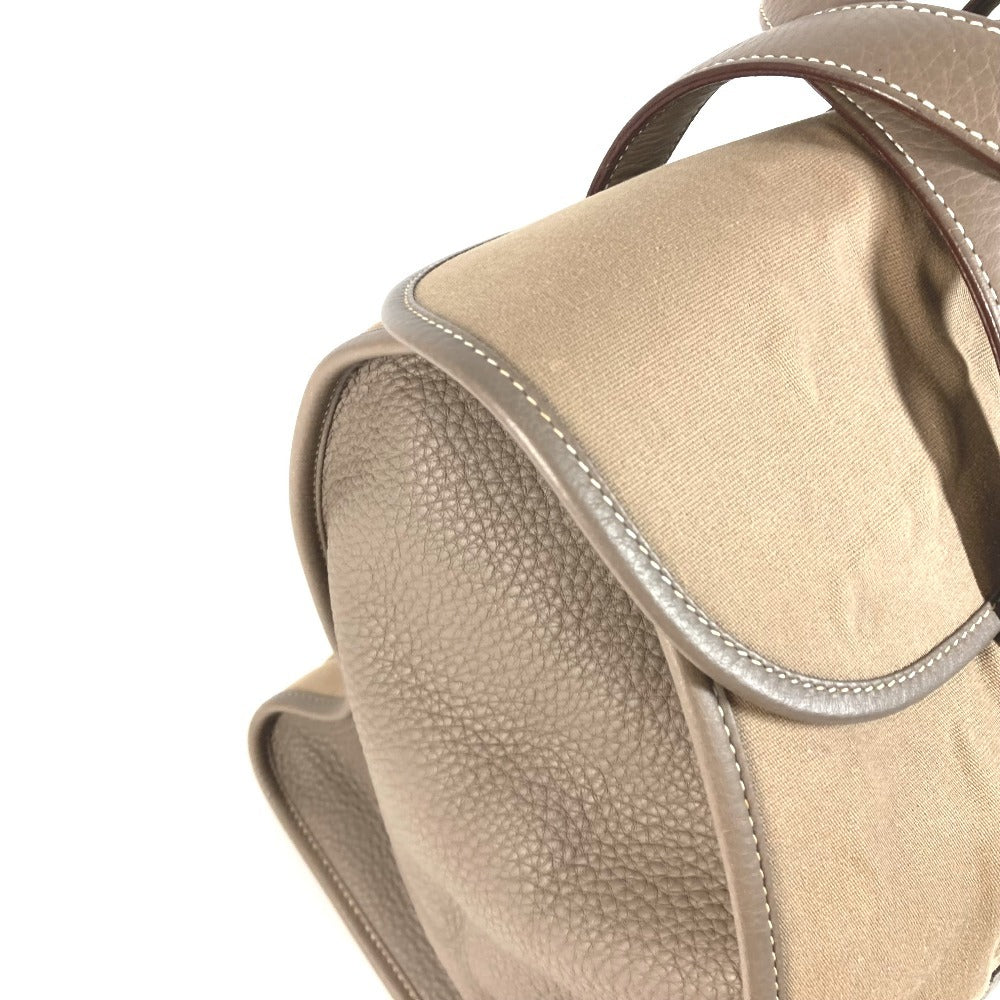 HERMES パンチング H ロゴ フードゥ トートバッグ カバン ボストンバッグ ハンドバッグ レザー/キャンバス ユニセックス グレー