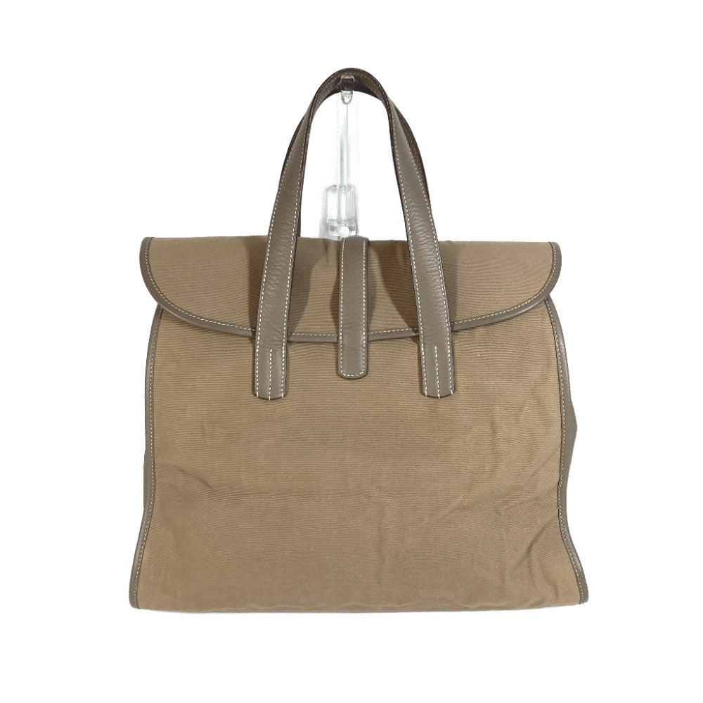 HERMES パンチング H ロゴ フードゥ トートバッグ カバン ボストンバッグ ハンドバッグ レザー/キャンバス ユニセックス グレー