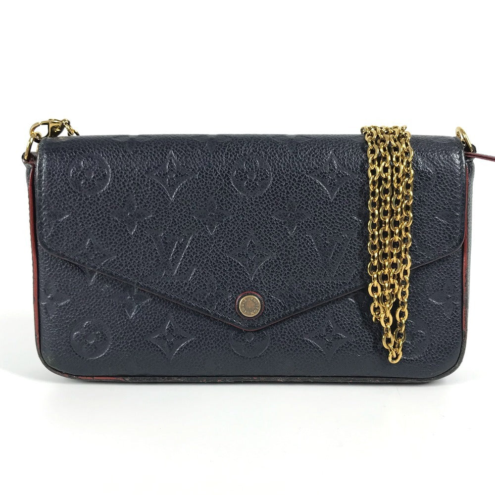 LOUIS VUITTON M64099 モノグラムアンプラント ポシェット・フェリシー チェーン カバン 肩掛け 斜め掛け 長財布 チェーンウォレット ショルダーバッグ モノグラムアンプラントレザー レディース ネイビー