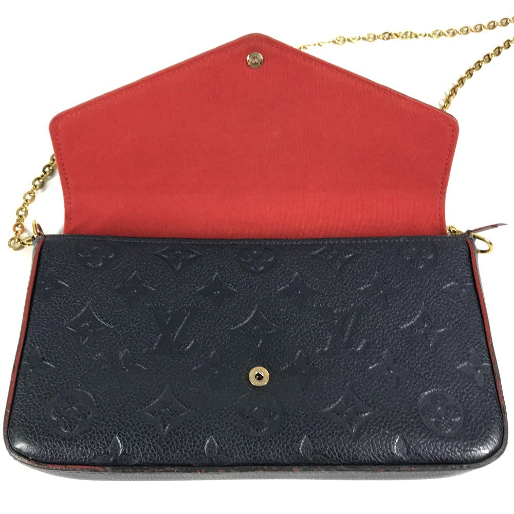 LOUIS VUITTON M64099 モノグラムアンプラント ポシェット・フェリシー チェーン カバン 肩掛け 斜め掛け 長財布 チェーンウォレット ショルダーバッグ モノグラムアンプラントレザー レディース ネイビー