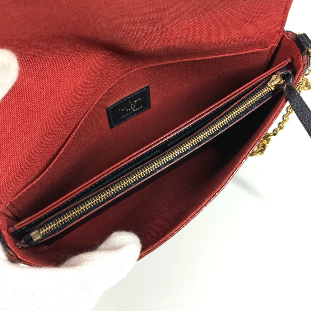 LOUIS VUITTON M64099 モノグラムアンプラント ポシェット・フェリシー チェーン カバン 肩掛け 斜め掛け 長財布 チェーンウォレット ショルダーバッグ モノグラムアンプラントレザー レディース ネイビー