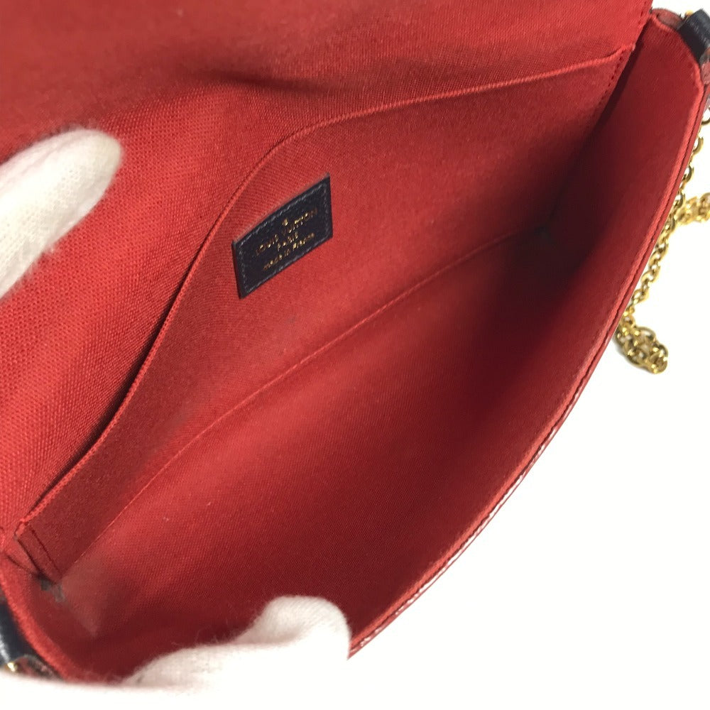 LOUIS VUITTON M64099 モノグラムアンプラント ポシェット・フェリシー チェーン カバン 肩掛け 斜め掛け 長財布 チェーンウォレット ショルダーバッグ モノグラムアンプラントレザー レディース ネイビー