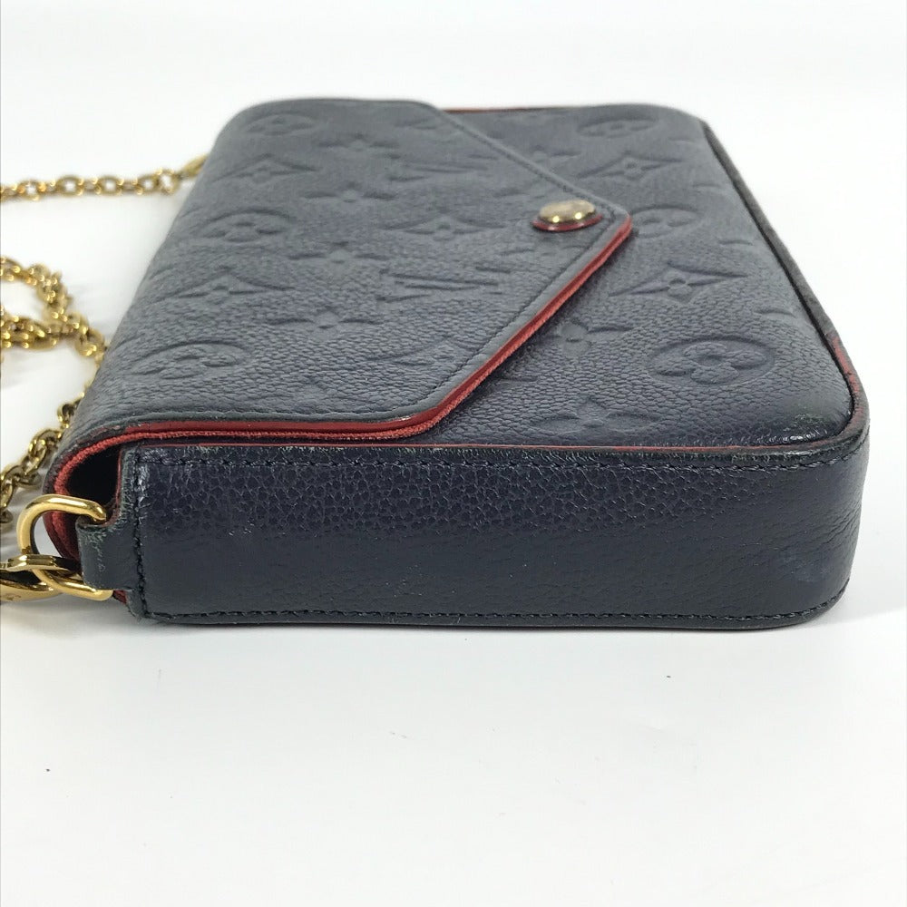 LOUIS VUITTON M64099 モノグラムアンプラント ポシェット・フェリシー チェーン カバン 肩掛け 斜め掛け 長財布 チェーンウォレット ショルダーバッグ モノグラムアンプラントレザー レディース ネイビー