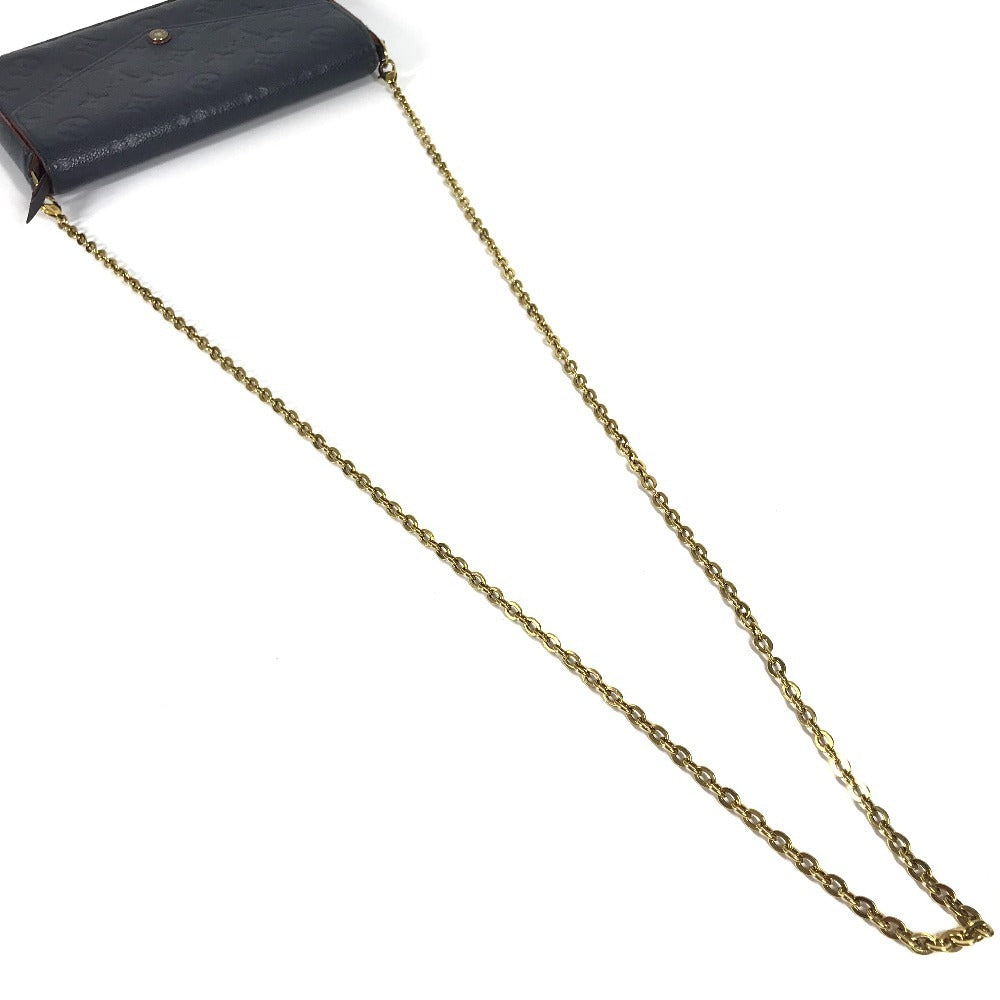 LOUIS VUITTON M64099 モノグラムアンプラント ポシェット・フェリシー チェーン カバン 肩掛け 斜め掛け 長財布 チェーンウォレット ショルダーバッグ モノグラムアンプラントレザー レディース ネイビー
