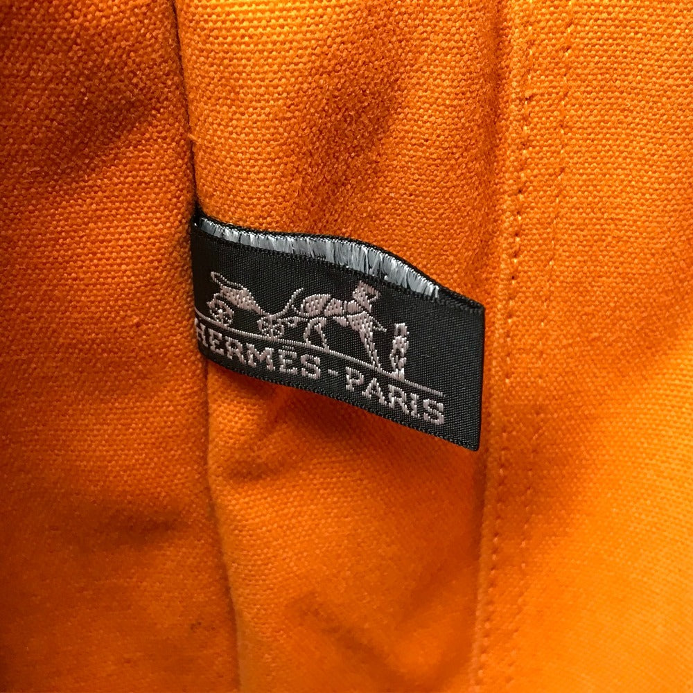 HERMES フレンチフェスティバル ハワイ 2002 バイカラー フールトゥMM フールトゥ MM カバン トートバッグ ハンドバッグ コットン レディース オレンジ