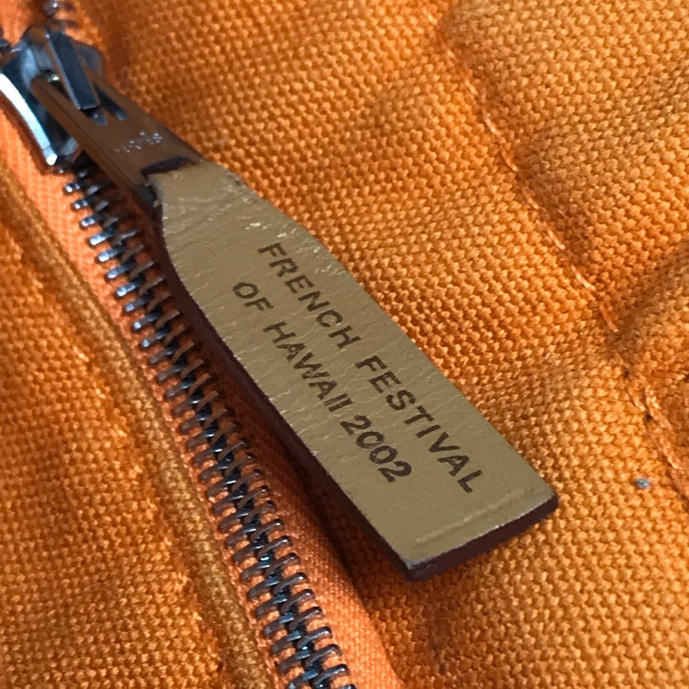 HERMES フレンチフェスティバル ハワイ 2002 バイカラー フールトゥMM フールトゥ MM カバン トートバッグ ハンドバッグ コットン レディース オレンジ