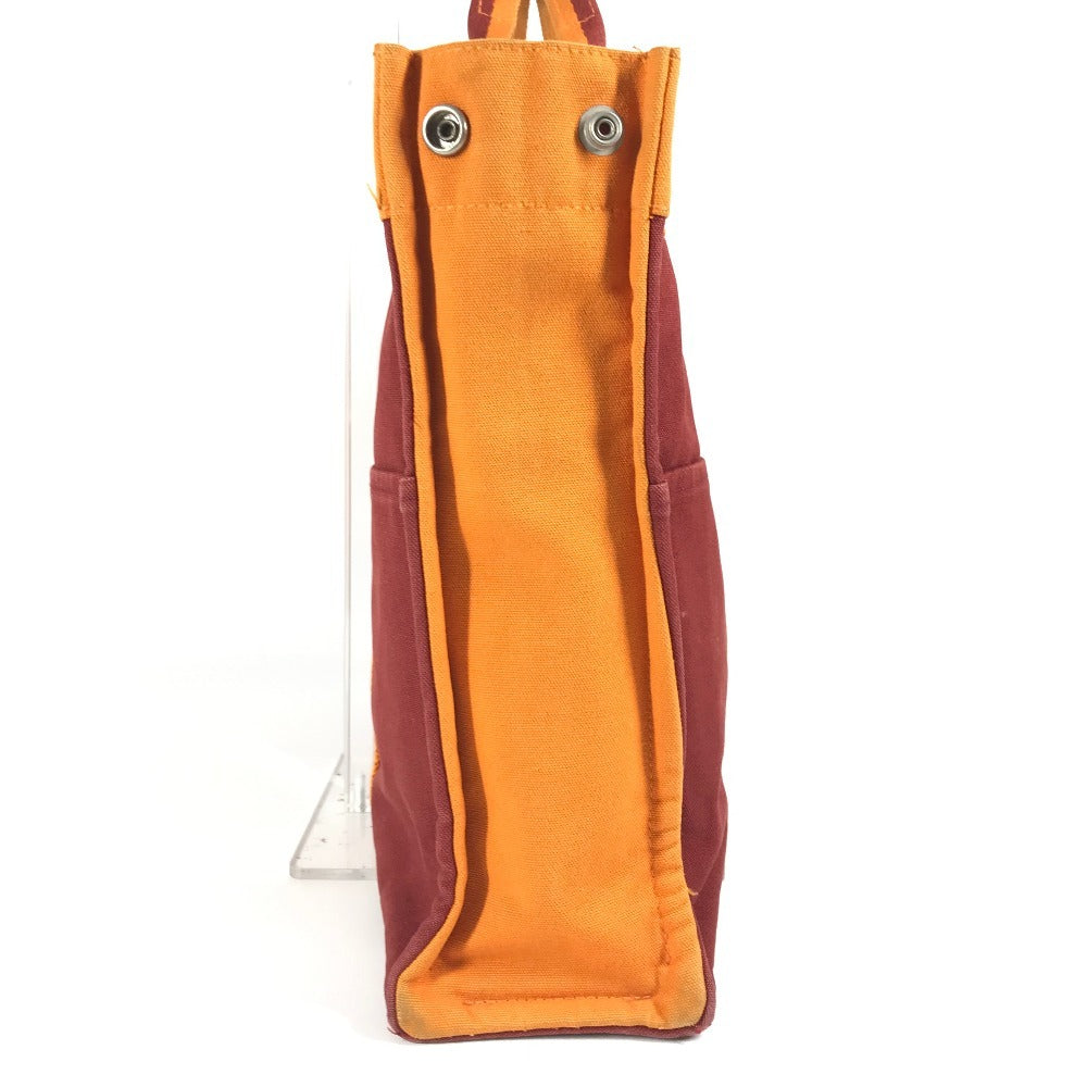 HERMES フレンチフェスティバル ハワイ 2002 バイカラー フールトゥMM フールトゥ MM カバン トートバッグ ハンドバッグ コットン レディース オレンジ