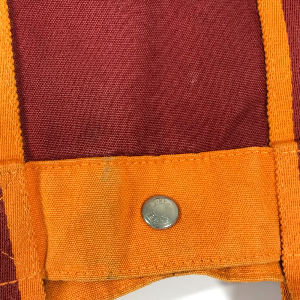 HERMES フレンチフェスティバル ハワイ 2002 バイカラー フールトゥMM フールトゥ MM カバン トートバッグ ハンドバッグ コットン レディース オレンジ