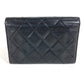 CHANEL Cambon CC Coco Mark Logo Compact Wallet, Leather, Women's, Black