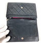 CHANEL Cambon CC Coco Mark Logo Compact Wallet, Leather, Women's, Black