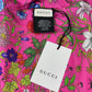 GUCCI 555181 Flora Floral Print Hoodie, Nylon Poncho, Pink, Women's