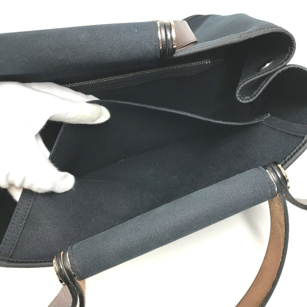 HERMES カバックエランPM カバックエラン PM ショルダーバッグ カバン 肩掛け トートバッグ レザー/キャンバス レディース ダークネイビー