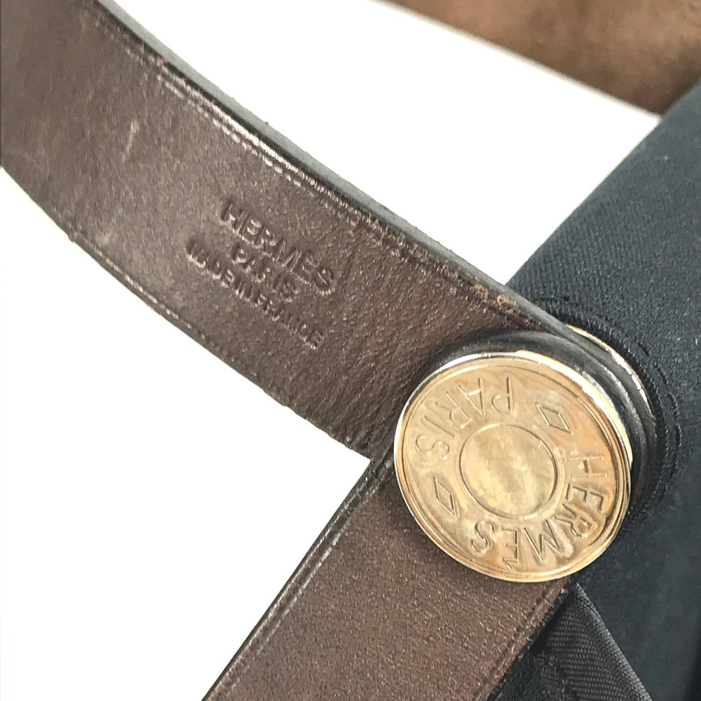 HERMES カバックエランPM カバックエラン PM ショルダーバッグ カバン 肩掛け トートバッグ レザー/キャンバス レディース ダークネイビー