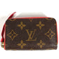 LOUIS VUITTON M61540 Monogram Multicart Business Card Case, Pass Case, Coin Purse, Round Zipper Card Case, Monogram Canvas, Unisex, Poppy Petal, Brown