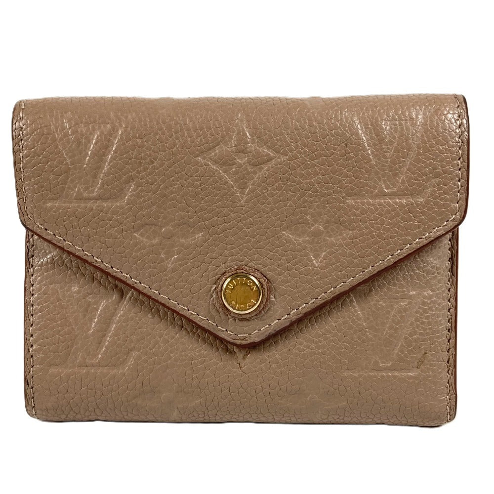 LOUIS VUITTON M63529 Monogram Empreinte Portefeuille Victorine Compact Wallet, Tri-fold Wallet, Monogram Empreinte Leather, Unisex, Vison Beige