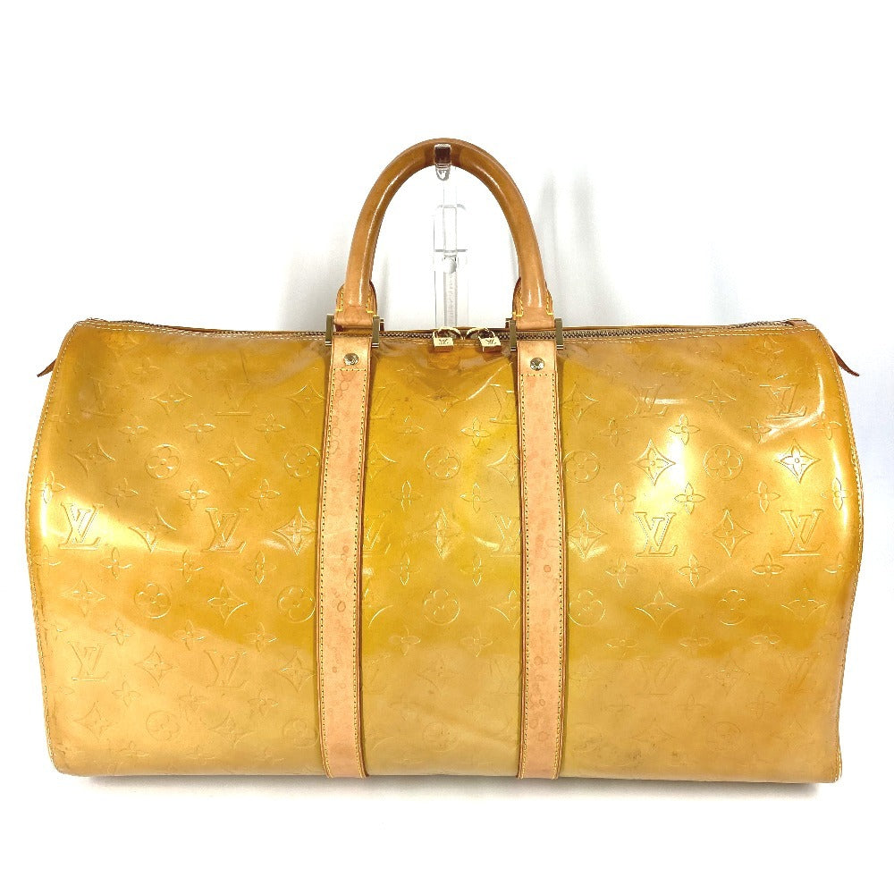 LOUIS VUITTON M91000 モノグラムヴェルニ マーサー カバン トラベルバッグ 旅行バッグ ボストンバッグ モノグラムヴェルニキャンバス ユニセックス ベージュ
