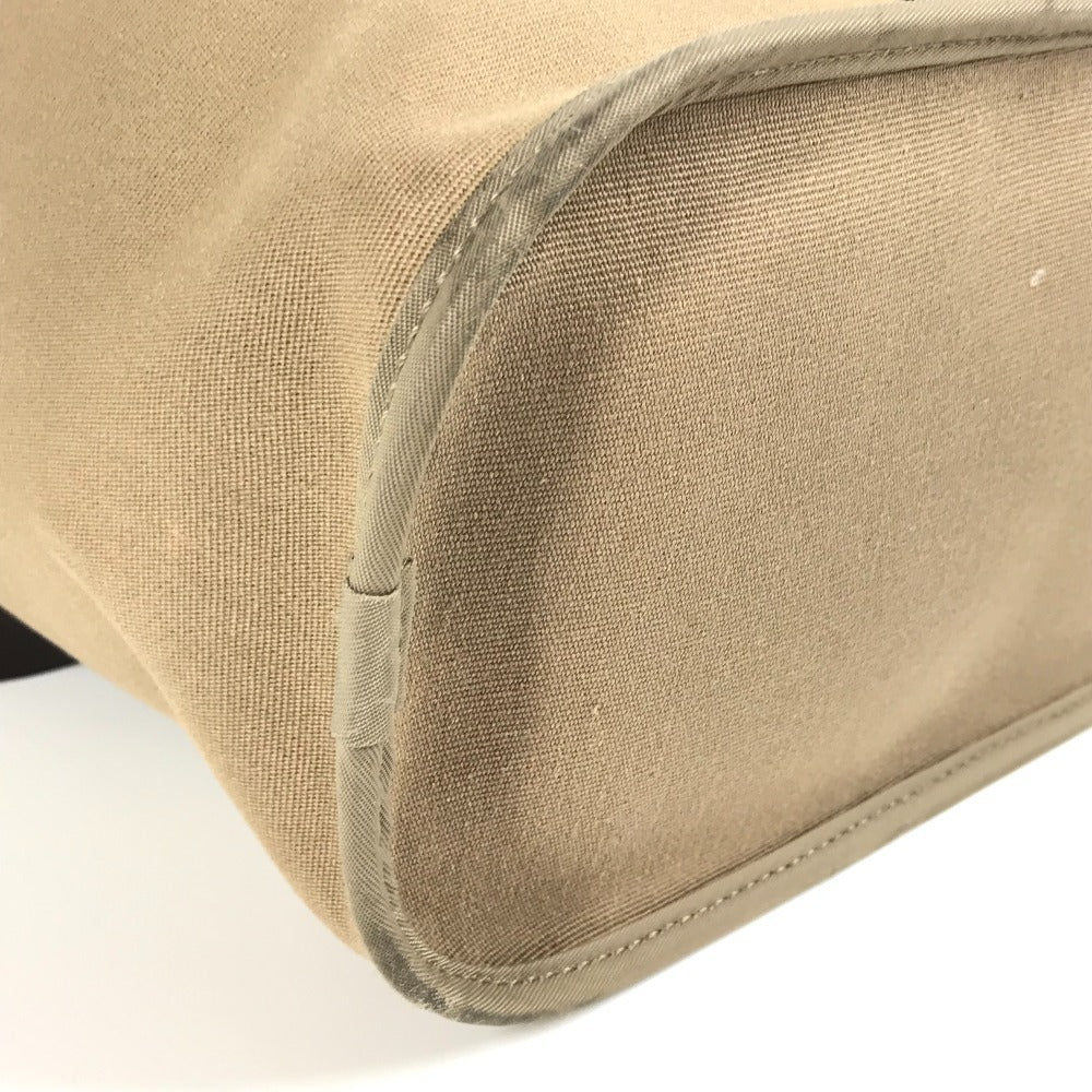 HERMES Cabag PM, a handbag/shoulder bag in brown leather/canvas.