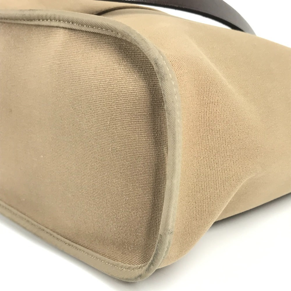 HERMES Cabag PM, a handbag/shoulder bag in brown leather/canvas.