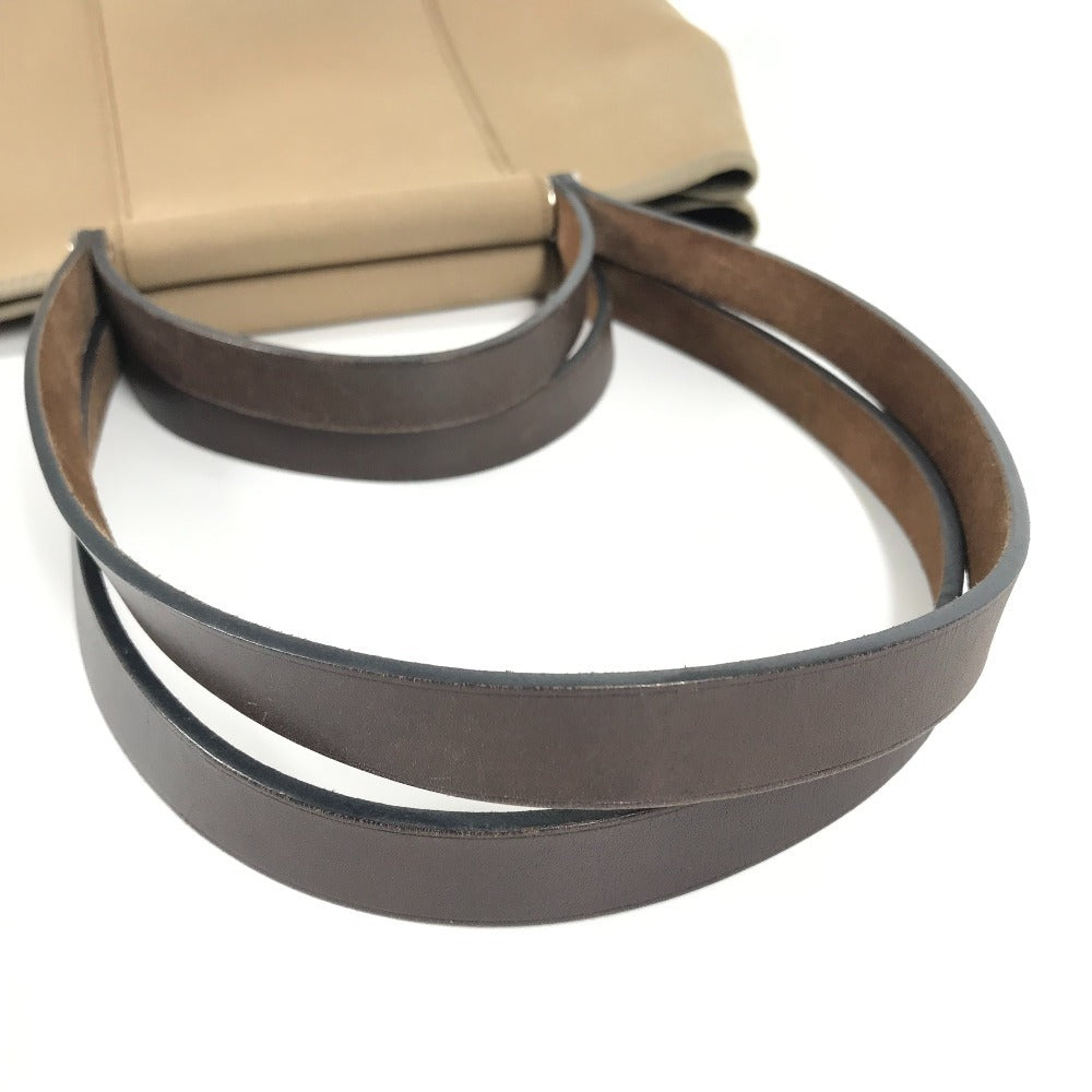 HERMES Cabag PM, a handbag/shoulder bag in brown leather/canvas.