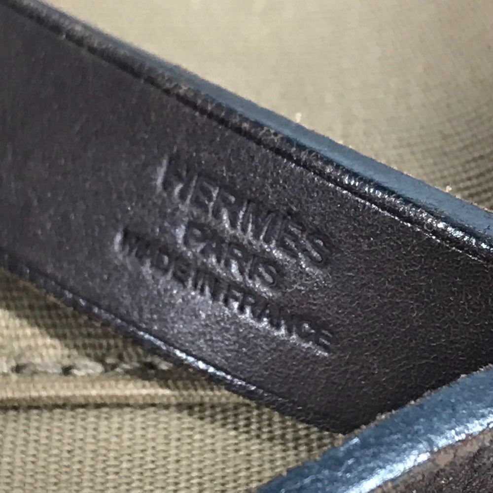 HERMES Cabag PM, a handbag/shoulder bag in brown leather/canvas.
