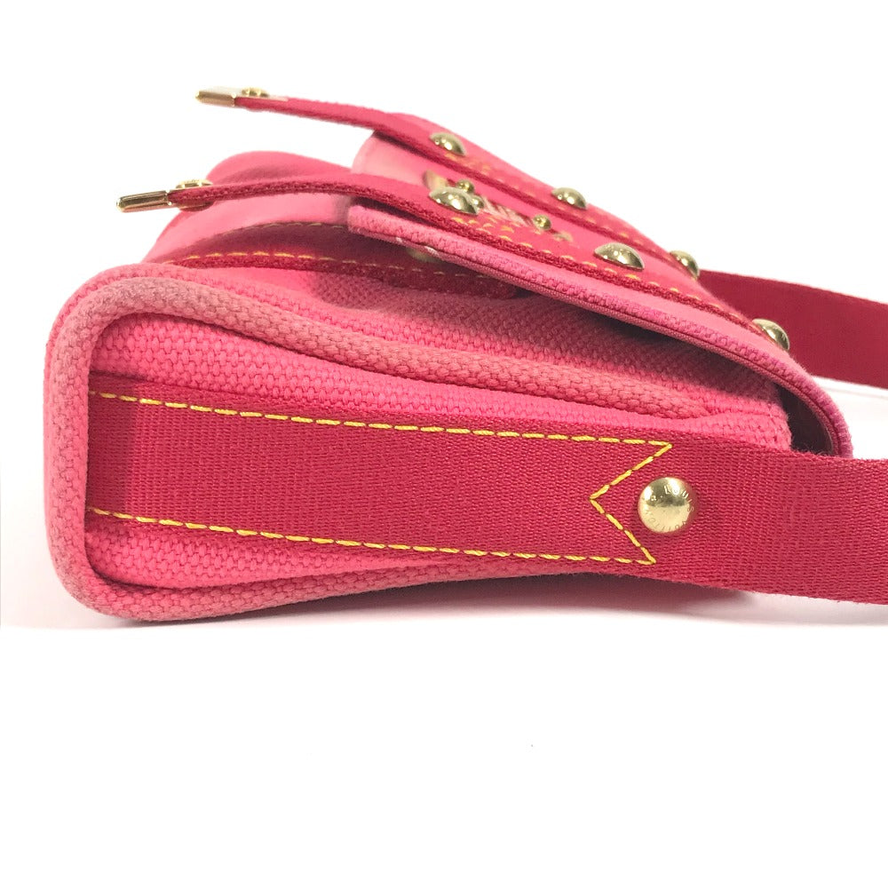 LOUIS VUITTON M40071 アンティグア サック ラバ カバン 肩掛け フラップ ハンドバッグ ショルダーバッグ キャンバス レディース ピンク