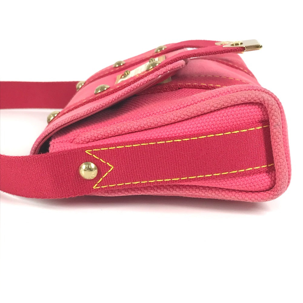 LOUIS VUITTON M40071 アンティグア サック ラバ カバン 肩掛け フラップ ハンドバッグ ショルダーバッグ キャンバス レディース ピンク