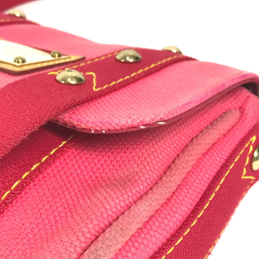 LOUIS VUITTON M40071 アンティグア サック ラバ カバン 肩掛け フラップ ハンドバッグ ショルダーバッグ キャンバス レディース ピンク