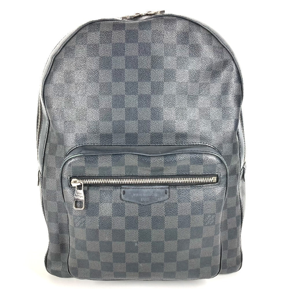 LOUIS VUITTON N41473 Damier Graphite Josh Backpack, Unisex, Damier Graphite Canvas, Black