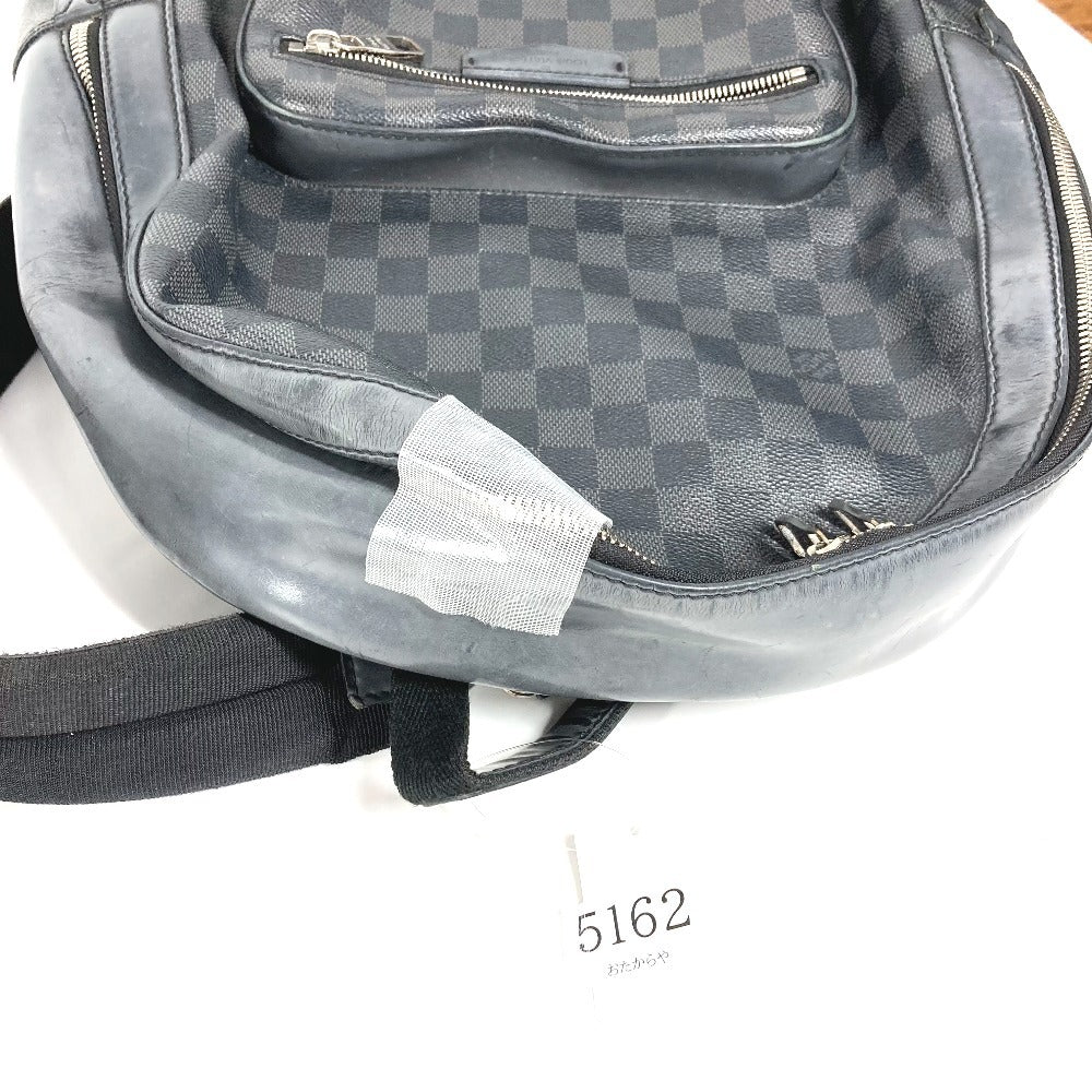 LOUIS VUITTON N41473 Damier Graphite Josh Backpack, Unisex, Damier Graphite Canvas, Black