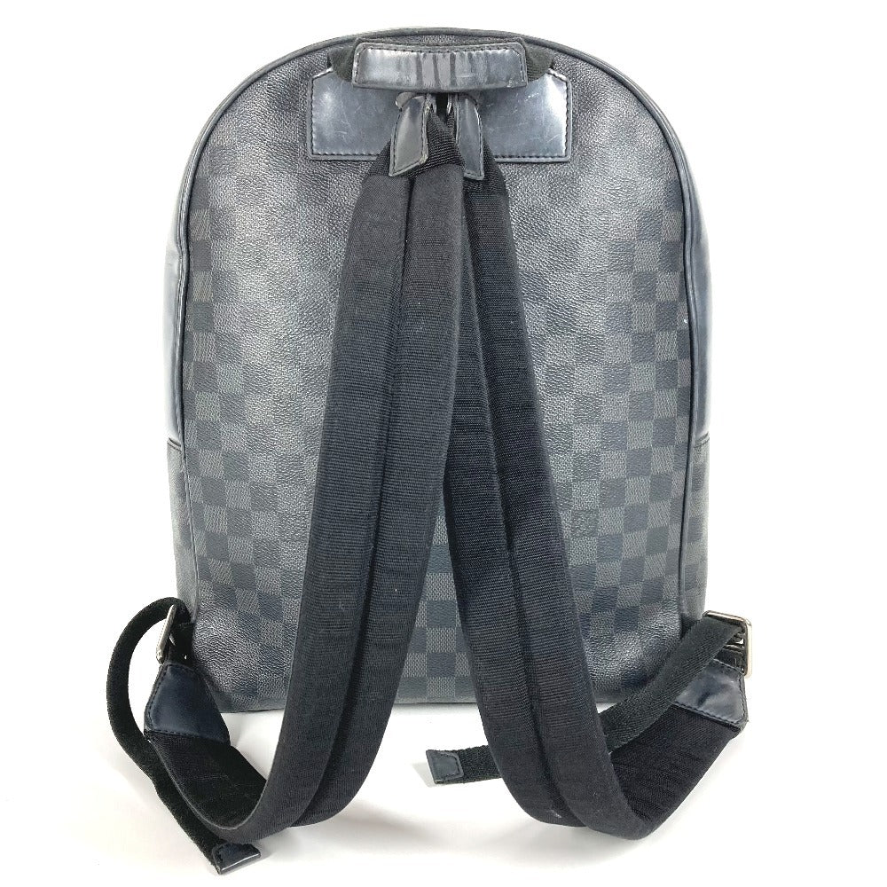 LOUIS VUITTON N41473 Damier Graphite Josh Backpack, Unisex, Damier Graphite Canvas, Black