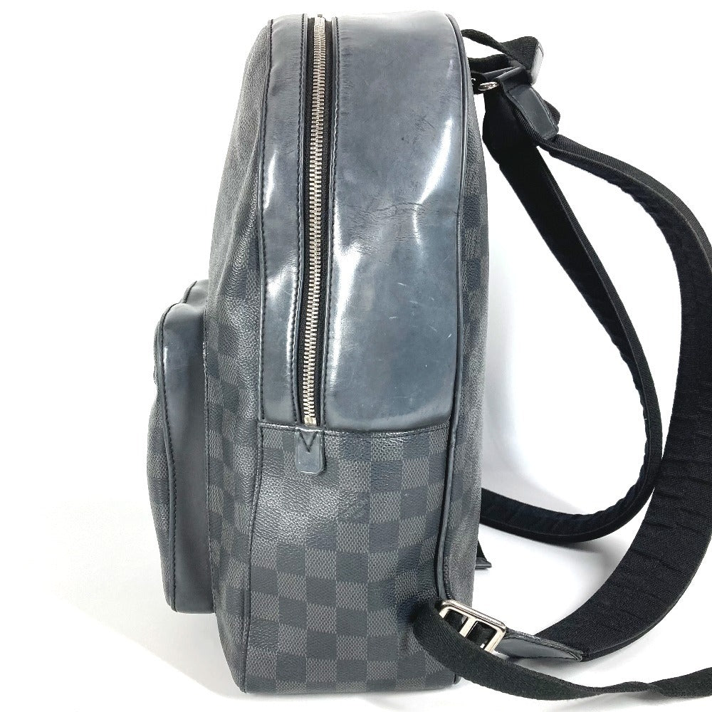 LOUIS VUITTON N41473 Damier Graphite Josh Backpack, Unisex, Damier Graphite Canvas, Black