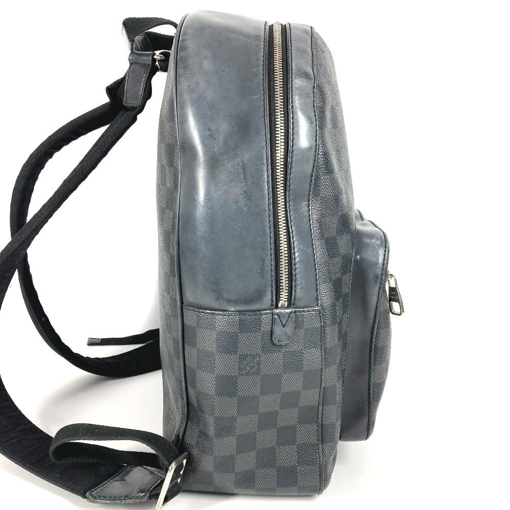 LOUIS VUITTON N41473 Damier Graphite Josh Backpack, Unisex, Damier Graphite Canvas, Black