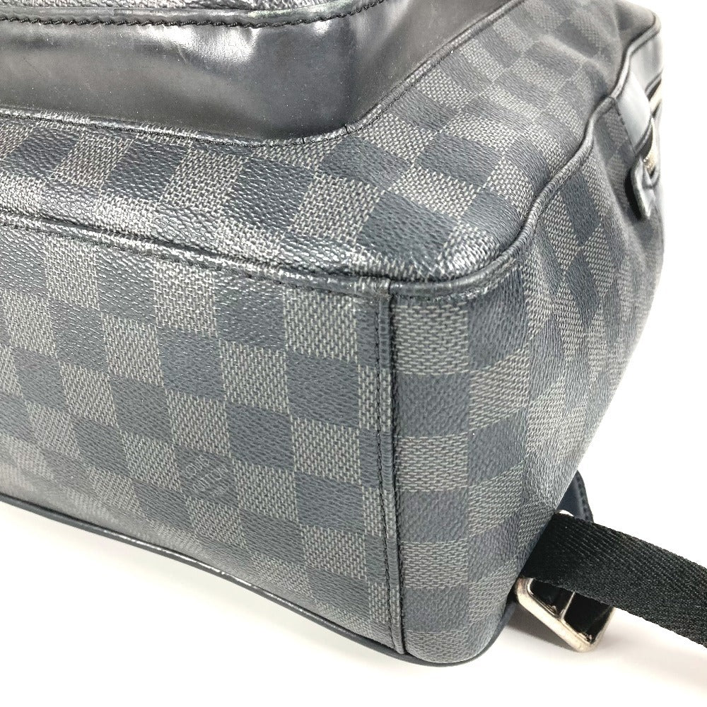 LOUIS VUITTON N41473 Damier Graphite Josh Backpack, Unisex, Damier Graphite Canvas, Black