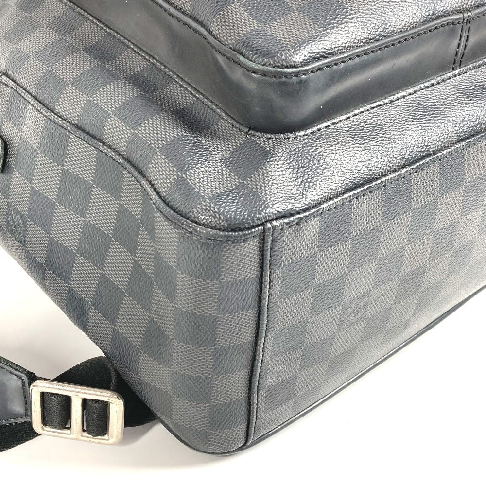 LOUIS VUITTON N41473 Damier Graphite Josh Backpack, Unisex, Damier Graphite Canvas, Black