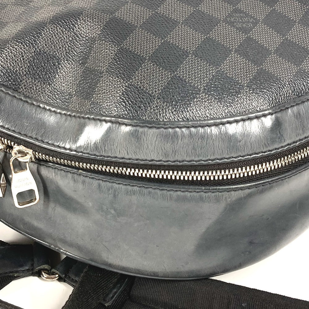 LOUIS VUITTON N41473 Damier Graphite Josh Backpack, Unisex, Damier Graphite Canvas, Black