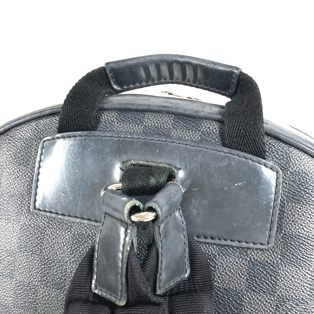 LOUIS VUITTON N41473 Damier Graphite Josh Backpack, Unisex, Damier Graphite Canvas, Black