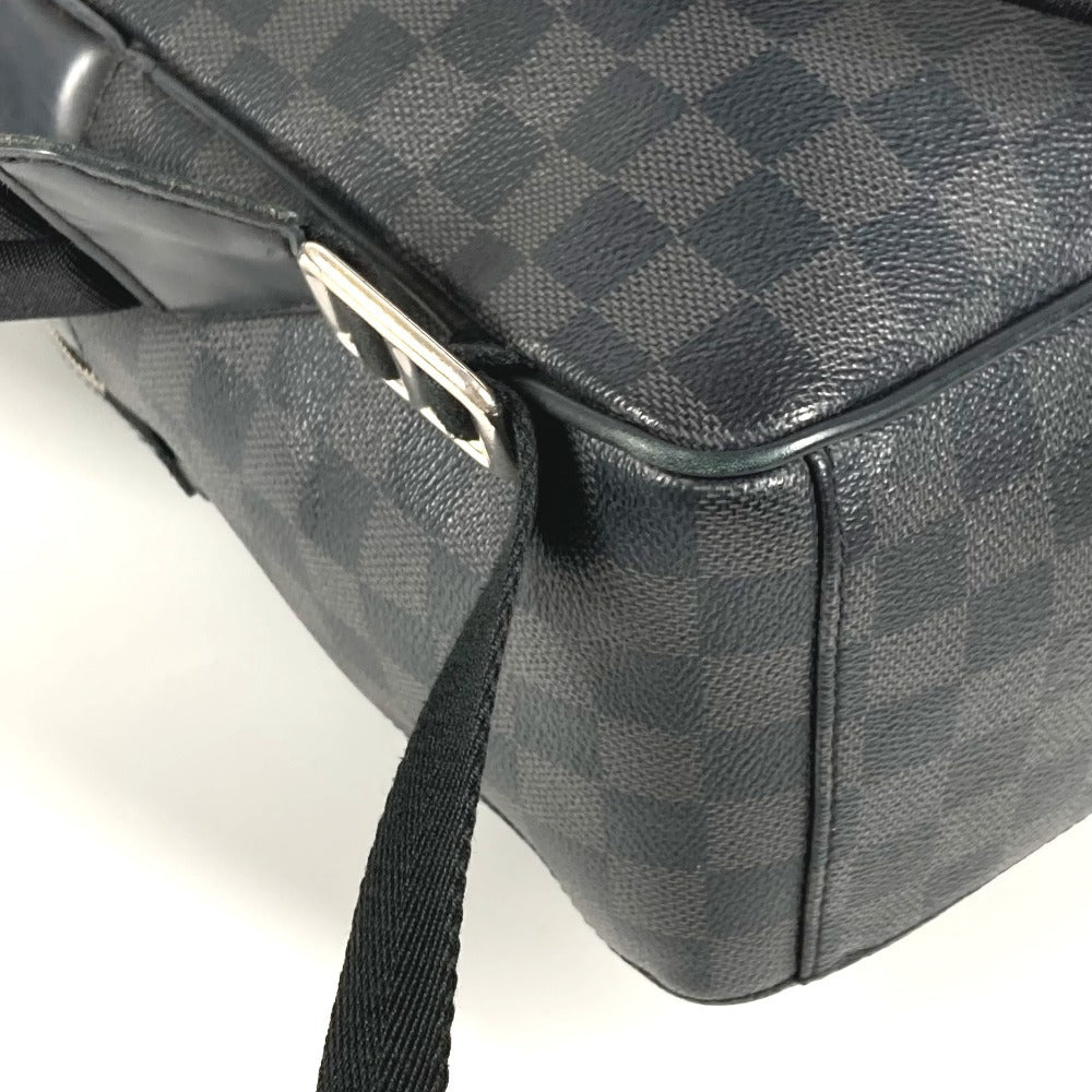 LOUIS VUITTON N41473 Damier Graphite Josh Backpack, Unisex, Damier Graphite Canvas, Black