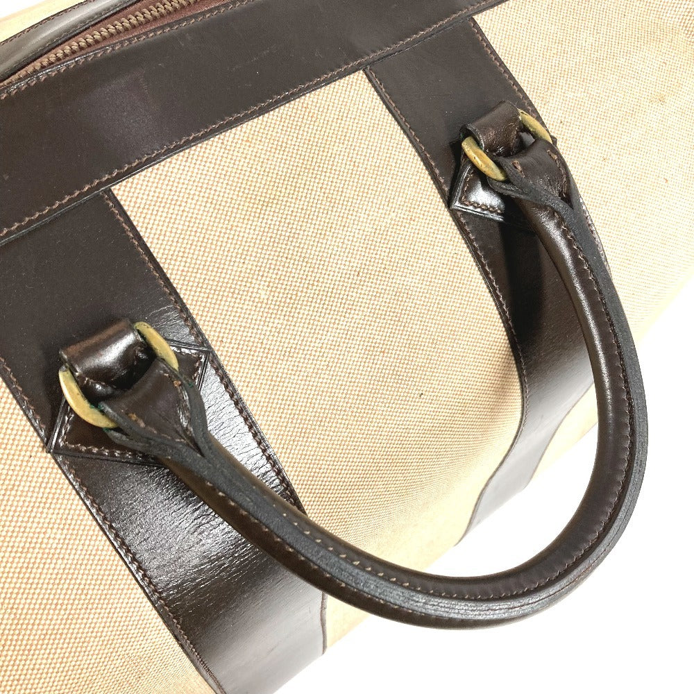 HERMES ヴィンテージ カバン トラベルバッグ 旅行バッグ ボストンバッグ レザー/キャンバス ユニセックス ベージュ
