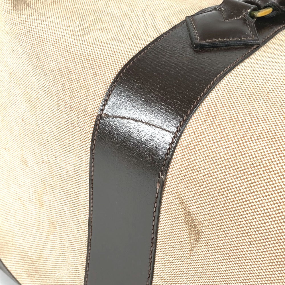 HERMES ヴィンテージ カバン トラベルバッグ 旅行バッグ ボストンバッグ レザー/キャンバス ユニセックス ベージュ