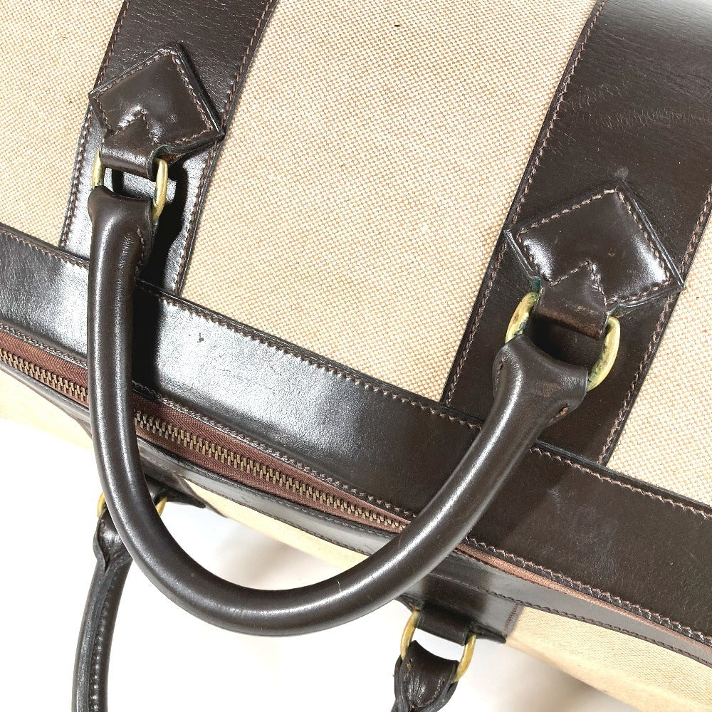 HERMES ヴィンテージ カバン トラベルバッグ 旅行バッグ ボストンバッグ レザー/キャンバス ユニセックス ベージュ