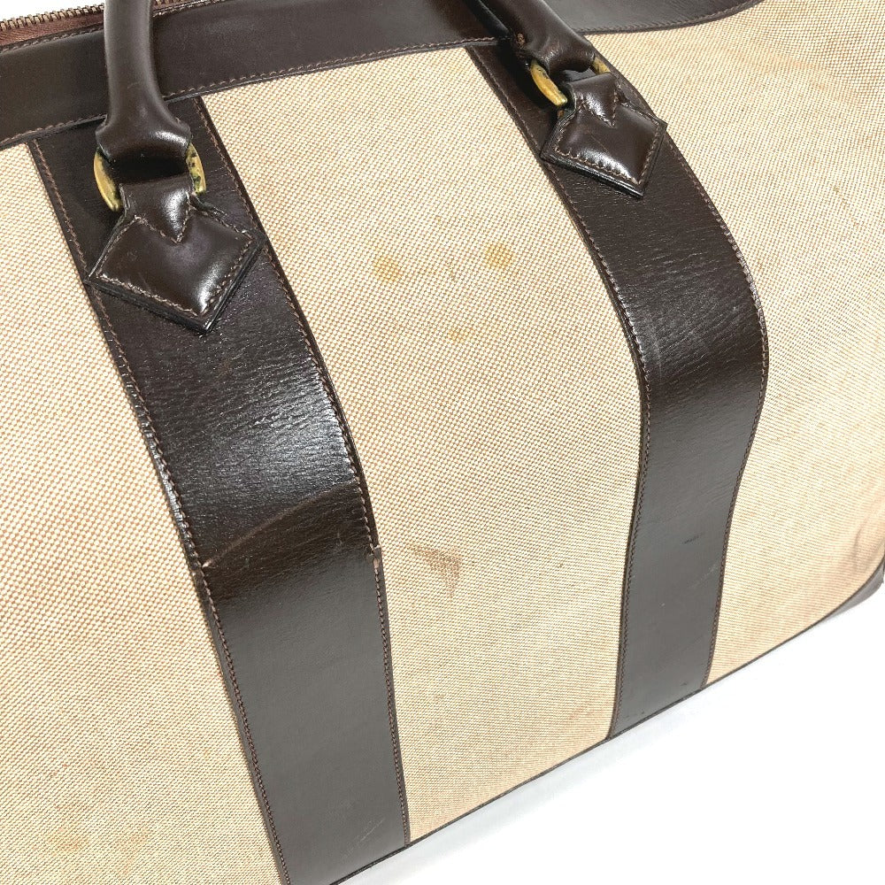 HERMES ヴィンテージ カバン トラベルバッグ 旅行バッグ ボストンバッグ レザー/キャンバス ユニセックス ベージュ