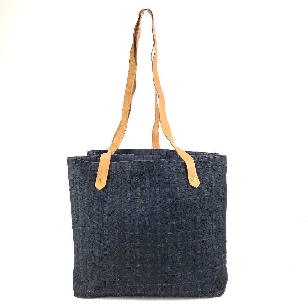 HERMES アメダバカバドゥポッシュ カバン トートバッグ 肩掛け ショルダーバッグ コットン ユニセックス ネイビー