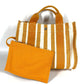 HERMES Cannes PM Tote Bag with Border Pouch, Cotton, Yellow, for Women