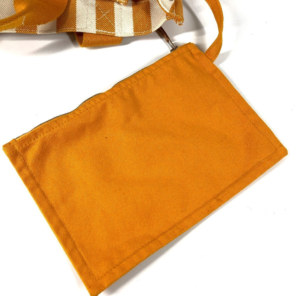 HERMES Cannes PM Tote Bag with Border Pouch, Cotton, Yellow, for Women