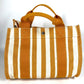HERMES Cannes PM Tote Bag with Border Pouch, Cotton, Yellow, for Women