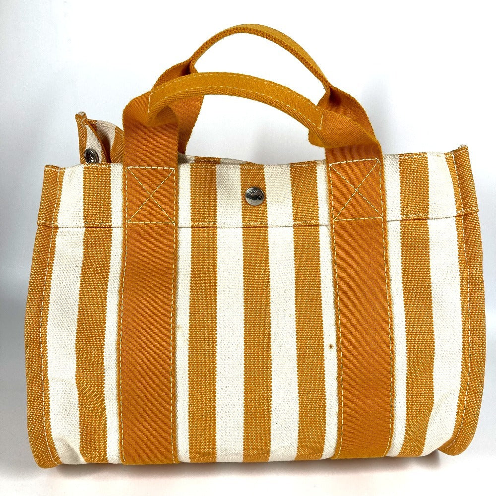 HERMES Cannes PM Tote Bag with Border Pouch, Cotton, Yellow, for Women