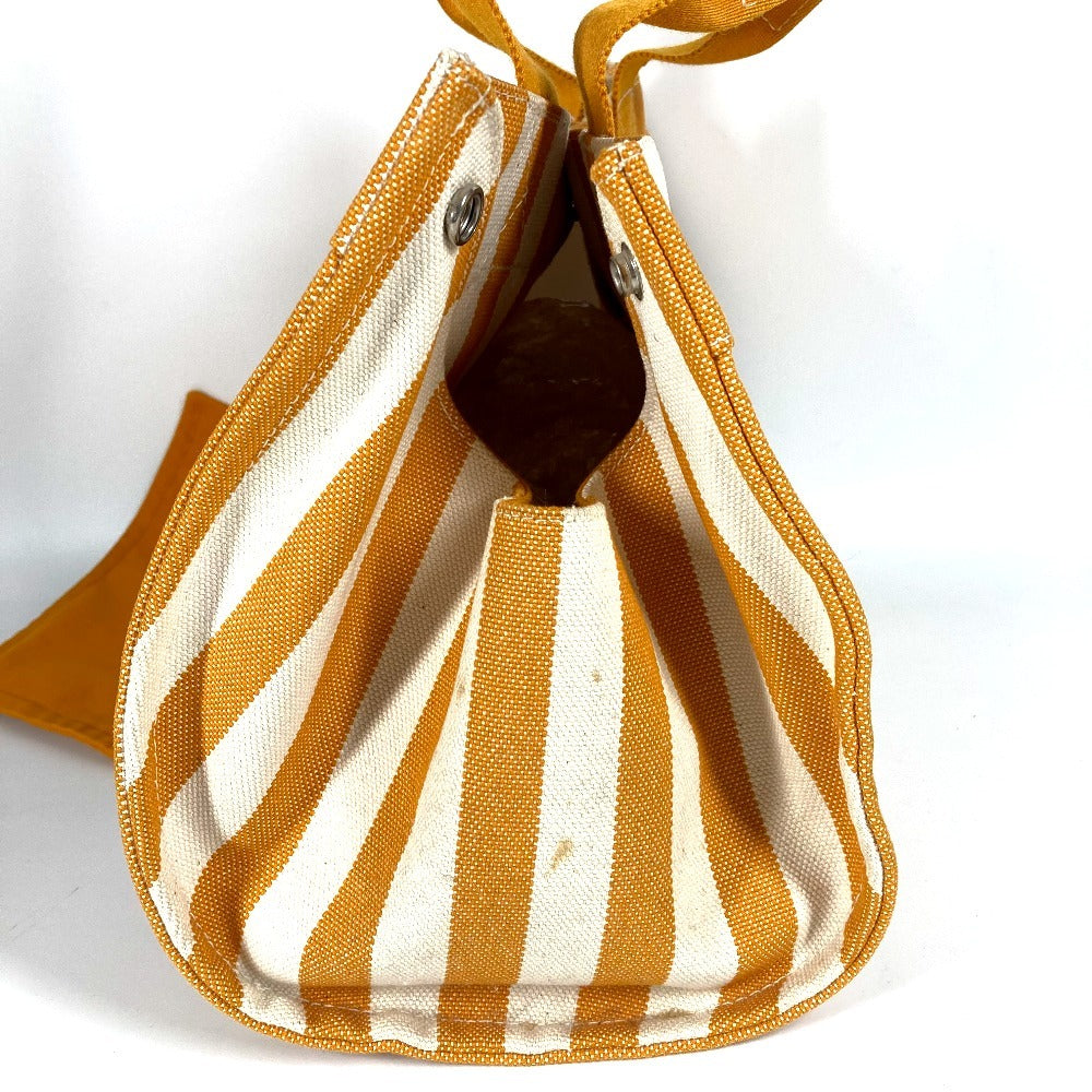 HERMES Cannes PM Tote Bag with Border Pouch, Cotton, Yellow, for Women
