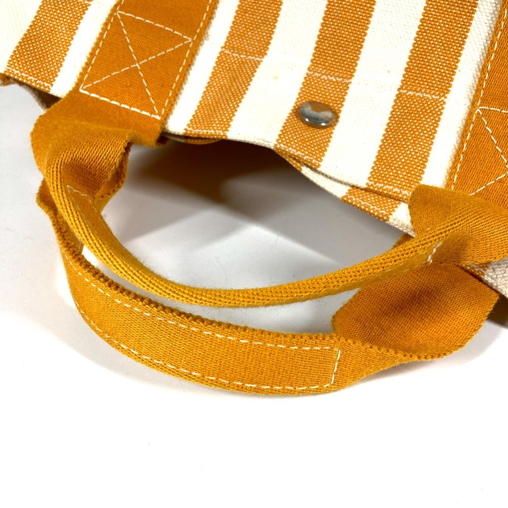HERMES Cannes PM Tote Bag with Border Pouch, Cotton, Yellow, for Women