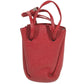 HERMES Vespa Pouch, Mini Drawstring Bag, Leather, Women's, Red